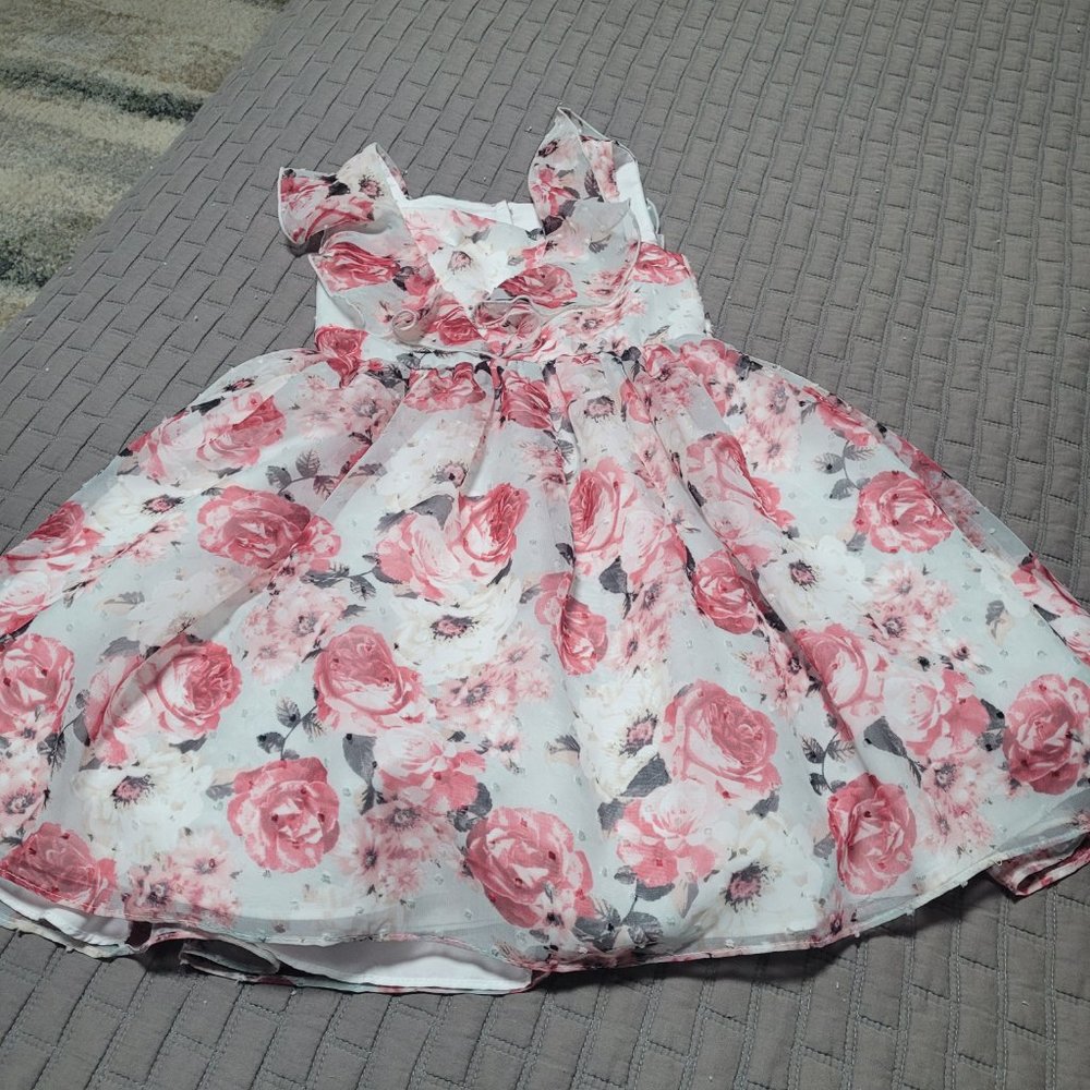LAURA ASSHLEY RUFFLE LITTLE GIRLS 5 DRESS - Picture 6 of 9